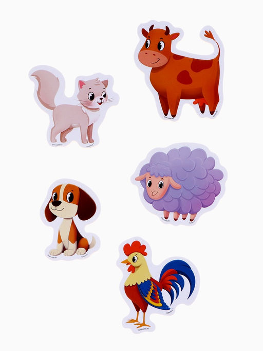 Игрушки - стикеры для купания в ванне Крошка Я «Весёлые зверята», с сеткой, EVA, набор 20 шт.