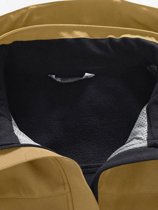 Ветровка женская софтшелл виндстоппер с капюшоном спортивная горчичного цвета 9616_1G