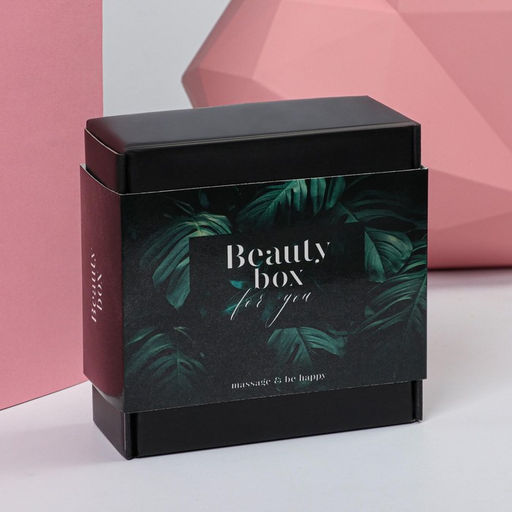 Подарочный набор For you, 14×14 см, резинки для волос, массажер гуаша, скребок, повязка, спонж для умывания