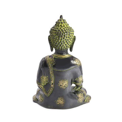 Будда с чашей дарующий бессмертие Antique Green Бронза h-25см L-19см 3,240кг - Сандаловый дом фото 2