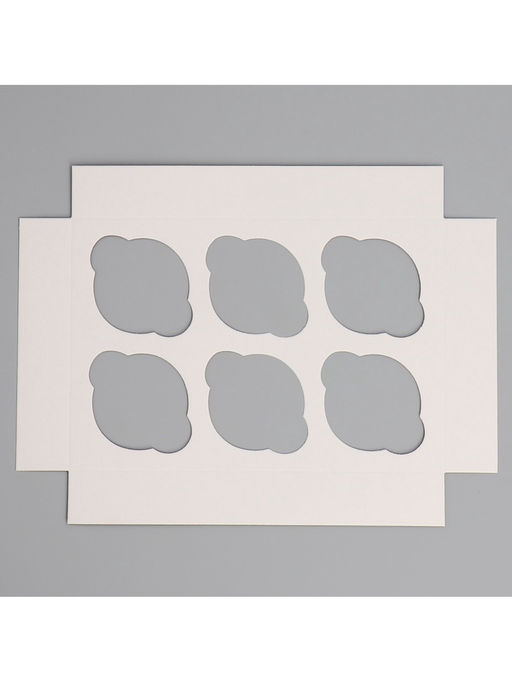 Цена за 5 шт. Коробка для капкейков, кондитерская упаковка с окном, 6 ячеек, «Любимый», 25 х 17 х 10 см