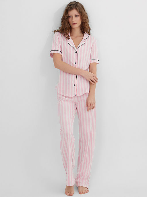 Комплект домашний женский в розовую полоску - Mark formelle фото 6