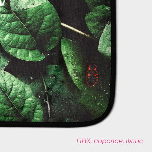 Набор ковриков для ванны и туалета Доляна Тропики, 3 шт, 50?80, 45?50, 38?43 см фото 2