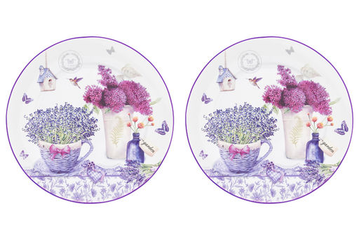 Набор тарелок 2 пр. 26*26*2 см "Лаванда" NEW BONE CHINA