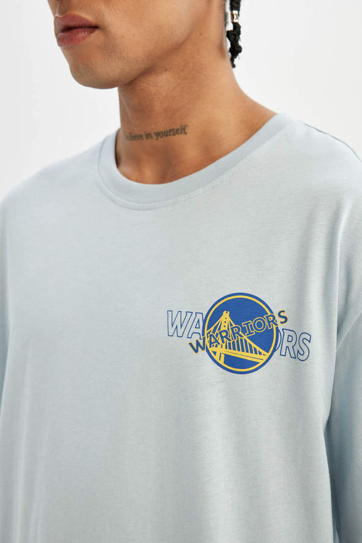 DeFactoFit Футболка свободного покроя NBA Golden State Warriors с круглым вырезом и короткими рукавами  фото 6