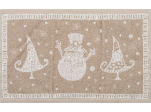 1с105.513ж2 Веселый снеговик (лен3) Полотенце махровое 50х30 см