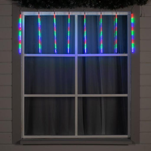 Гирлянда «Сосульки» 2.5×0.5 м, IP65, прозрачная нить, 288 LED, свечение мульти с эффектом стекания, 12 В