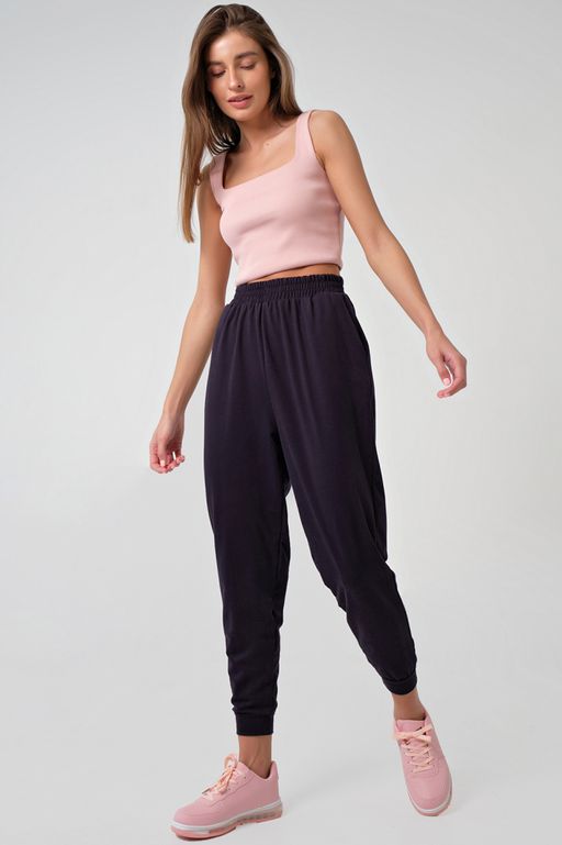 Джоггеры трикотажные на резинке синие - Fly фото 2