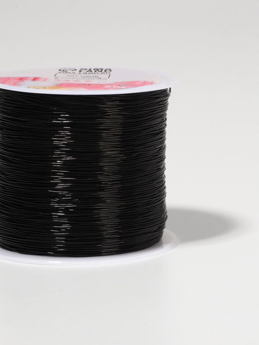 Цена за 3 шт. Нить для плетения, эластичная, 100±1 м, d=0.4 мм, чёрная