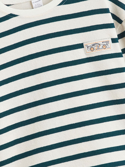 Bisiklet Yaka ?izgili Erkek ?ocuk Ti??rt