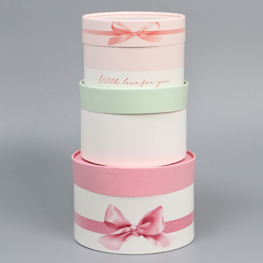 Набор шляпных коробок 3 в 1 Нежность, 16 х 10, 14 х 9, 13 х 8,5 см - Дарите счастье фото 2