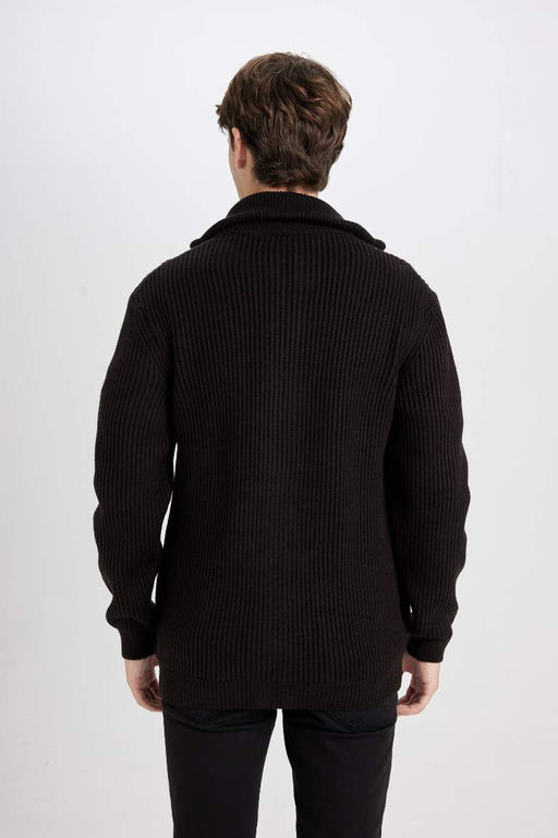 Кардиган стандартного кроя с высоким воротником - Defacto фото 7