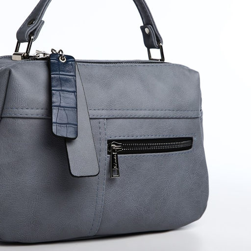 Сумка-саквояж на молнии, цвет серый - Simaland фото 6