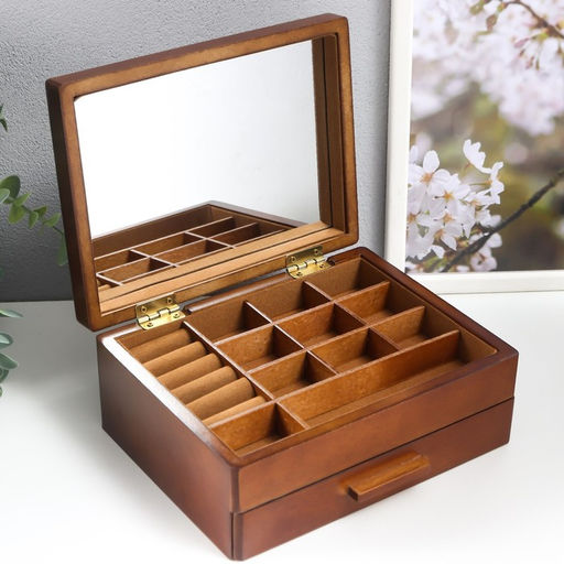 Шкатулка для украшений «Корица», дерево, 9×16×21 см