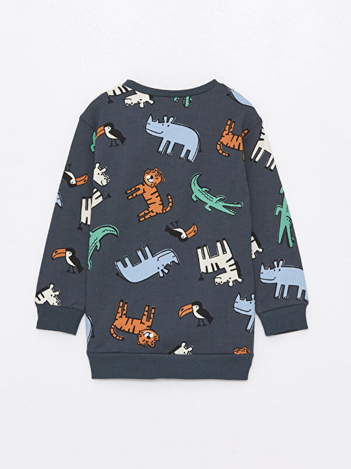 Bisiklet Yaka Uzun Kollu Bask?l? Erkek Bebek Sweatshirt - Waikiki фото 2