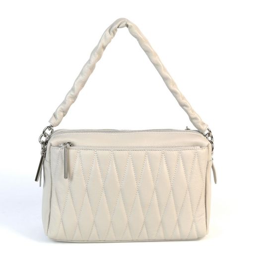 Женская кожаная сумка 2208 Априкот Грей - Cidirro фото 2