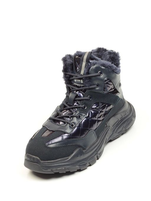 04-8524-2 DARK BLUE Ботинки женские зимние (искусственные материалы) - Фабричный китай фото 2