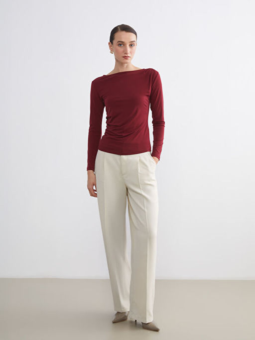 Kay?k Yaka B?zg?l? Bluz