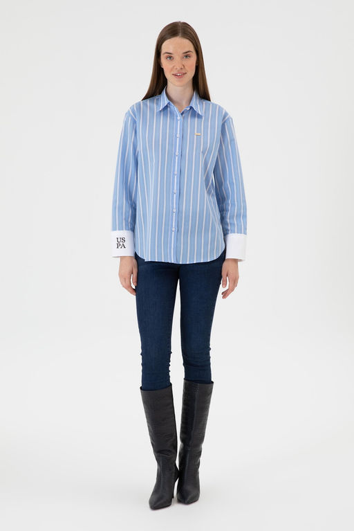 Kad_n A__k Mavi _izgili Uzun Kollu G_mlek Sepette S_rpriz _ndirim - U.s. polo assn фото 4