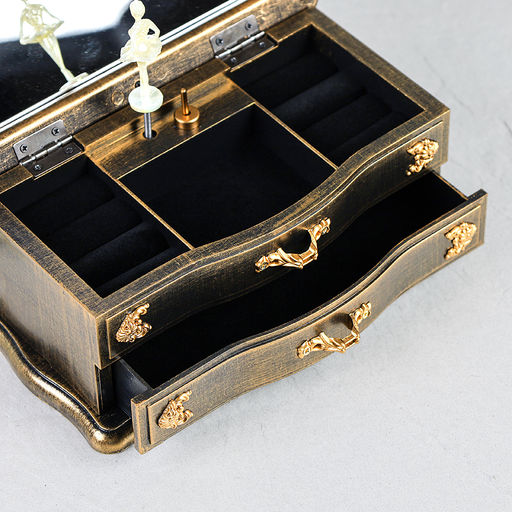 Шкатулка музыкальная+колье 22х11х8 / 63313G /уп 24/пластик