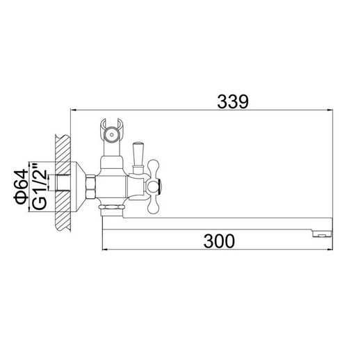 Смеситель для ванны Accoona A7171-2, двухвентильный, латунь, хром