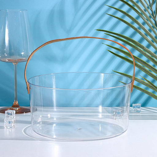 Ведёрко для льда Доляна, 2.6 л, 21×21×10 см, прозрачное