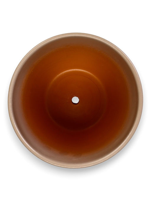 Горшок цветочный с поддоном 1,4 л, d15/h13 см капучино керамика, "Туман" (М)