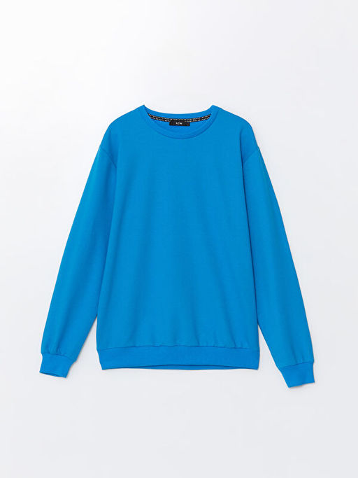Bisiklet Yaka Uzun Kollu Erkek Sweatshirt