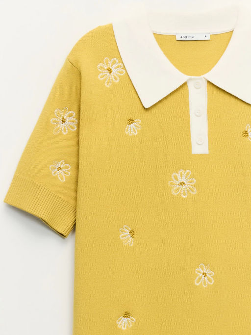 Джемпер поло из вискозы с вышивкой / Zarina