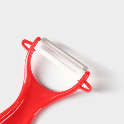 Набор кухонный на подставке Доляна, 5 предметов: ножи 7,5 см, 10,5 см, 13 см, 15 см, овощечистка, цвет красный  фото 6