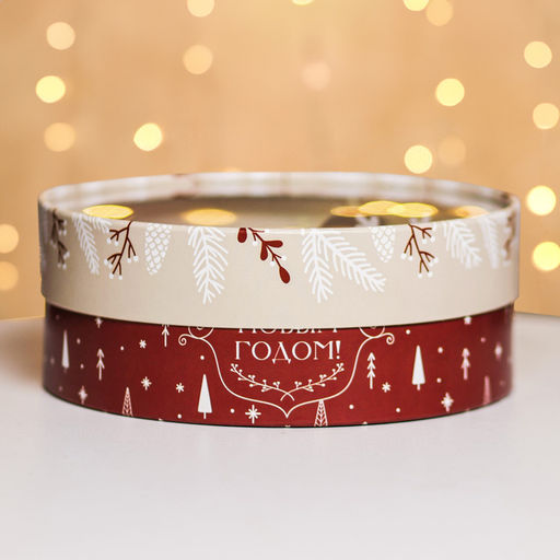 Коробка подарочная новогодняя с окном «С Новым годом» 18×18×6 см