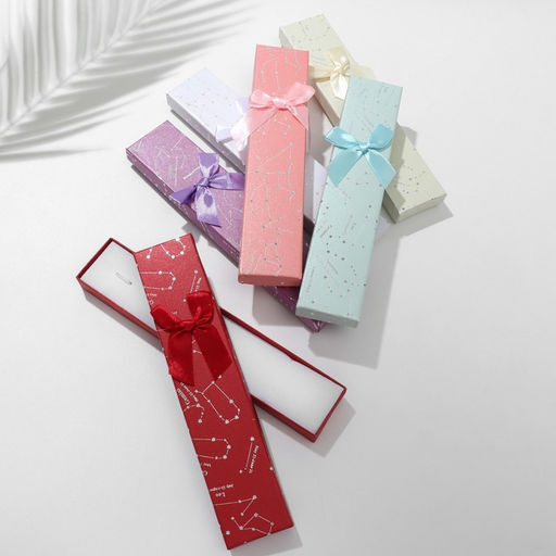 Цена за 6 шт. Коробочка подарочная под браслет, цепочку, часы «Созвездия», 21×4 см, МИКС