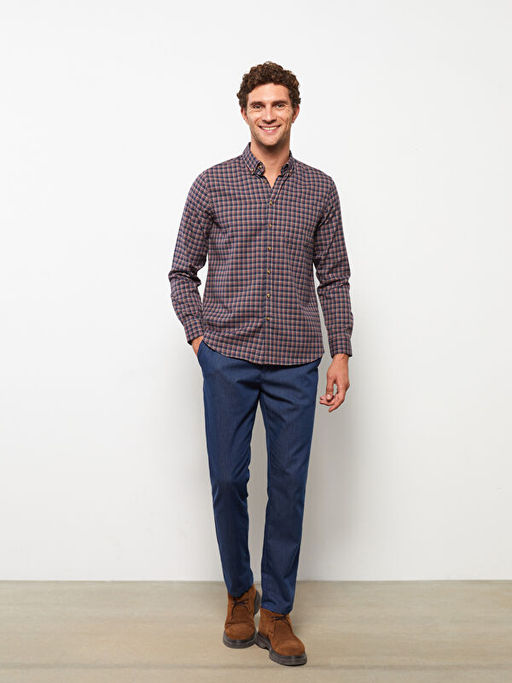 Regular Fit Uzun Kollu Ekose Erkek G?mlek