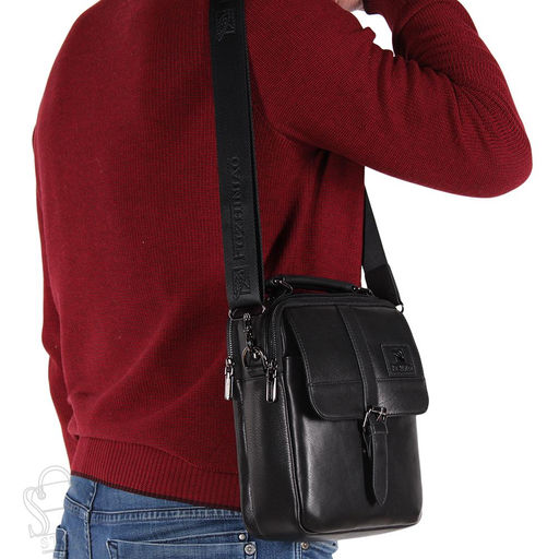 Сумка мужская кожаная 1556SG black Fuzhinino в Новосибирске