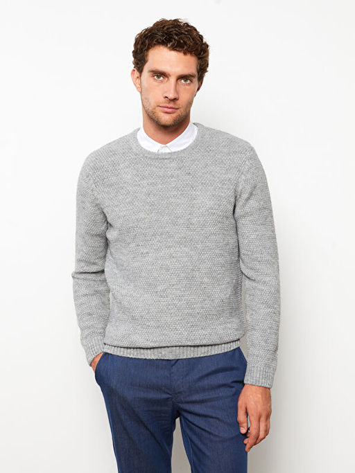 Bisiklet Yaka Erkek Triko Kazak