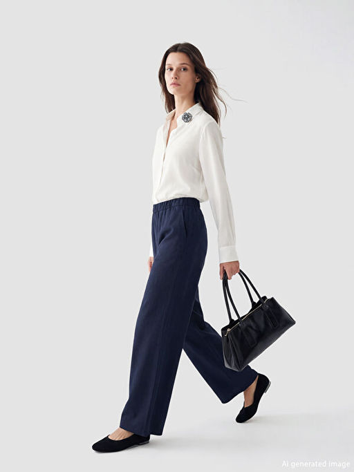 Beli Lastikli Geni? Pa?a Kad?n Pantolon