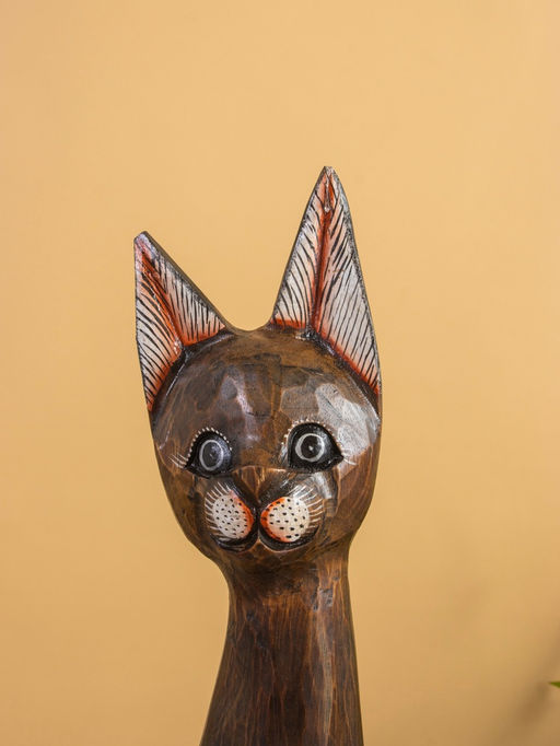 Сувенир «Кошка», 100 см, дерево, коричневый