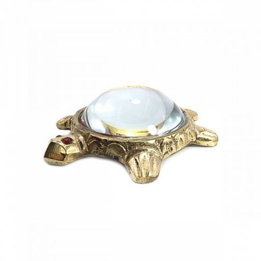 ЧЕРЕПАШКА c Янтрами на богатство латунь и стекло h-2,2см d-7см-9см - Сандаловый дом фото 2