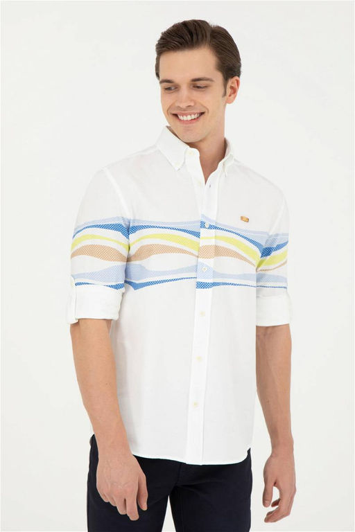 Мужская синяя рубашка с длинным рукавом - U.s. polo assn фото 3