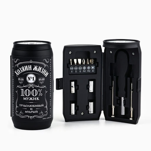 Подарочный набор инструментов в банке Хозяин жизни, 13 предметов