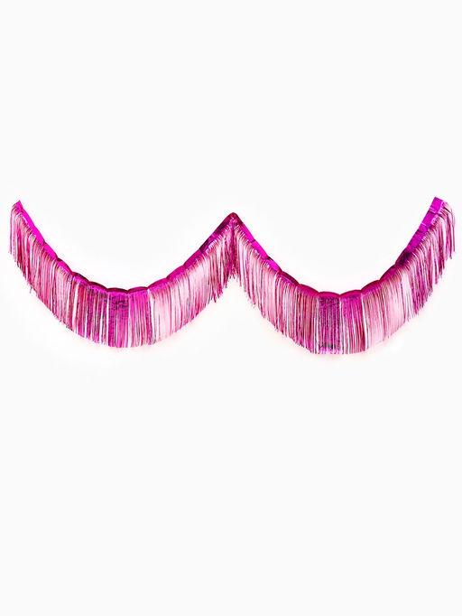 Цена за 2 шт. Гирлянда "Дождик" 3 метра с липким краем, цвет фуксия