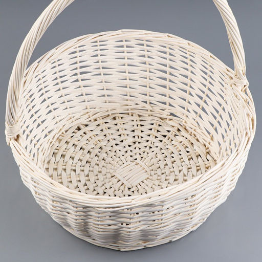 Корзина плетёная, 40×18/44 см, белый, ива