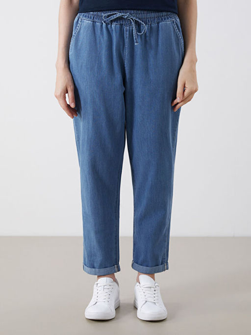 Beli Lastikli Carrot Fit Kad?n Jean Pantolon