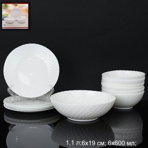 Столовый набор 13 предметов белый фактурный / WV13AT/75685 (WHITE) /уп 4/ С / - Галеонтрейд фото 6