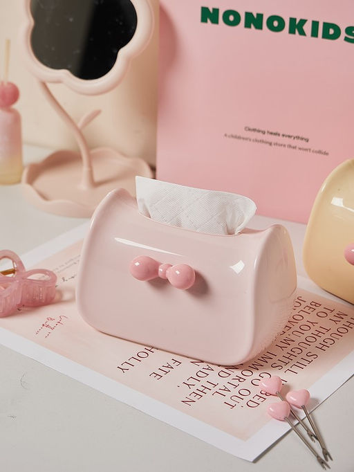 Салфетница Glossy bow, pink (21*12,5*12,5 см)