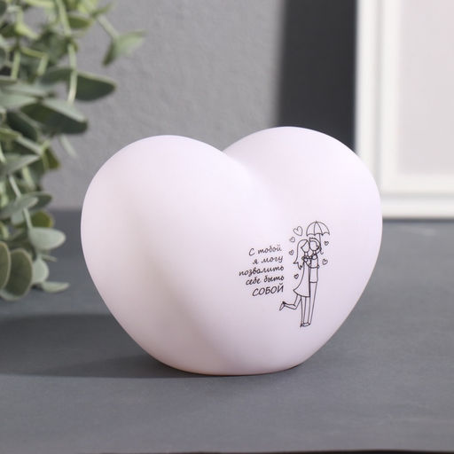 Фигурка светящаяся RISALUX Сердце. Пара, LED-ночник, 3хLR44, 8?11?7 см