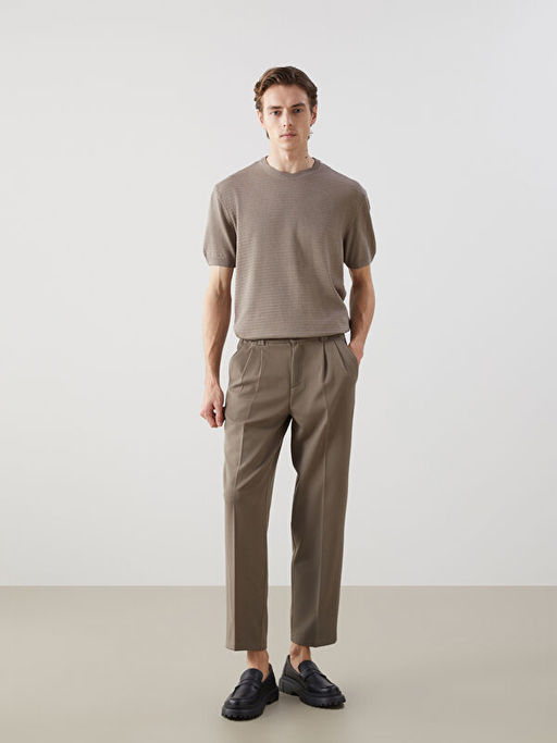 Bisiklet Yaka K?sa Kollu Erkek Triko Kazak