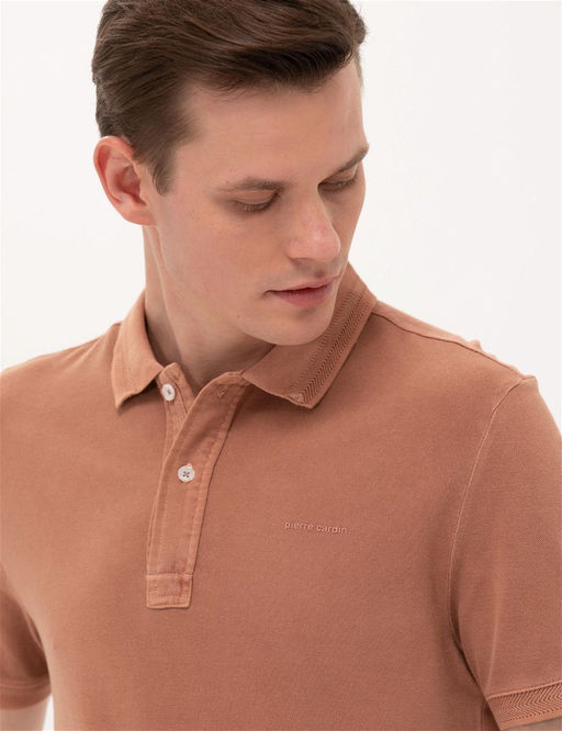 Kahverengi Slim Fit Polo Yaka Ti__rt - Pierre cardin фото 3