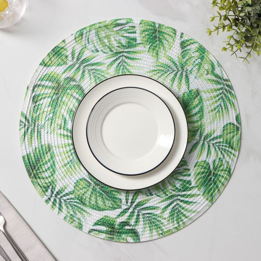 Салфетка сервировочная на стол Доляна Summer, d=38 см, белая  фото 2