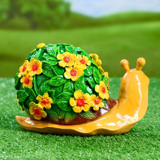 Садовая фигура из полистоуна «Улитка резная», 20×11×12 см